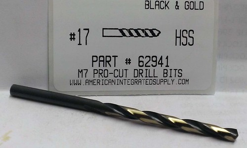 #17 M7 HSS 135° SPLIT POINT BLACK & GOLD JOBBER DRILL BIT