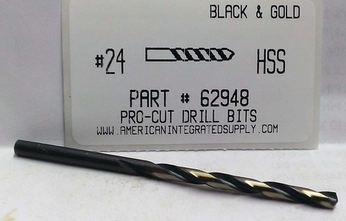 #24 M7 HSS 135° SPLIT POINT BLACK & GOLD JOBBER DRILL BIT