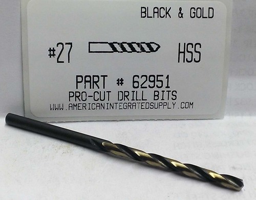 #27 M7 HSS 135° SPLIT POINT BLACK & GOLD JOBBER DRILL BIT