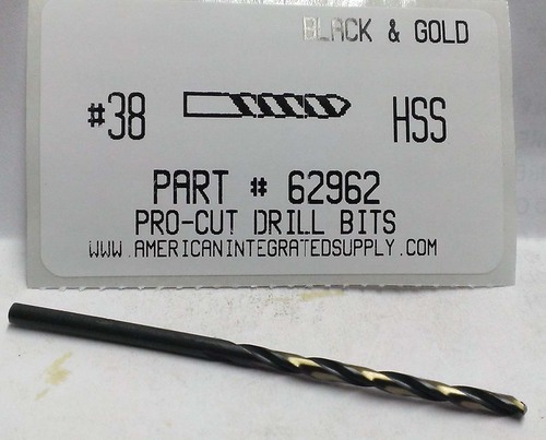 #38 M7 HSS 135° SPLIT POINT BLACK & GOLD JOBBER DRILL BIT