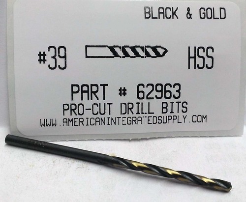 #39 M7 HSS 135° SPLIT POINT BLACK & GOLD JOBBER DRILL BIT