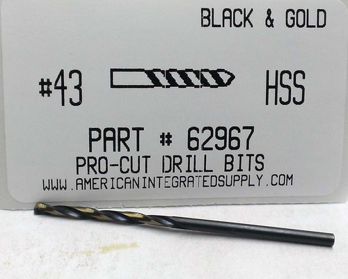 #43 M7 HSS 135° SPLIT POINT BLACK & GOLD JOBBER DRILL BIT