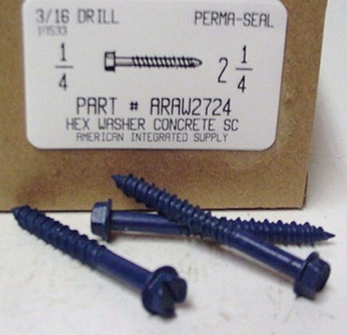 1/4X2-1/4 HEX HEAD CONCRETE SCREW USE 3/16 MASONRY DRILL