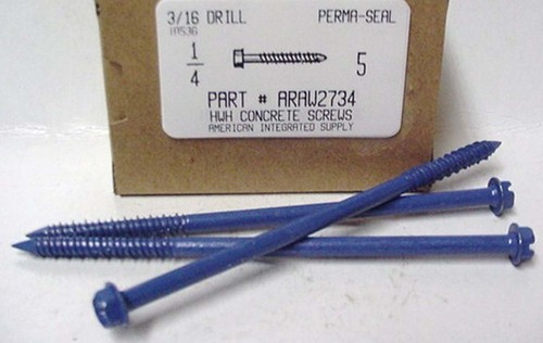 1/4X5 HEX HEAD CONCRETE SCREW USE 3/16 MASONRY DRILL