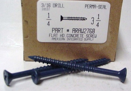 1/4X3-1/4 FLAT PHILLIPS HEAD CONCRETE SCREW USE 3/16 MASONRY DRILL