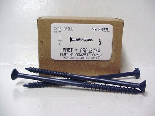 1/4X5 FLAT PHILLIPS HEAD CONCRETE SCREW USE 3/16 MASONRY DRILL