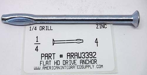 1/4X4 FLAT HEAD SPLIT DRIVE ANCHOR STEEL ZINC PLATED USE 1/4 DRILL