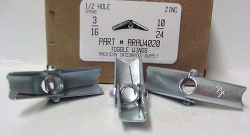 3/16 TOGGLE WINGS (10-24)  ZINC PLATED USE 1/2 DRILL