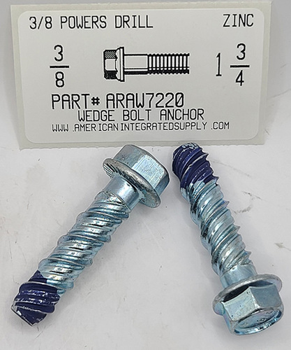 3/8X1 3/4 WEDGE BOLT STEEL ZINC PLATED