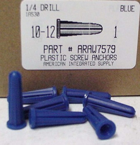 10-12X1 BLUE PLASTIC ANCHOR USE 1/4" DRILL