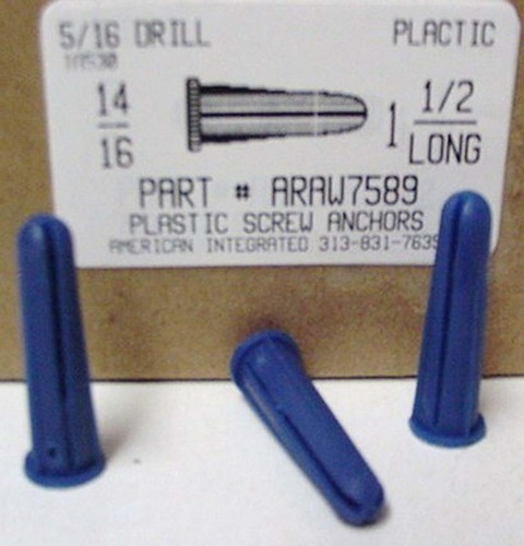 14-16X1-1/2 BLUE PLASTIC ANCH USE 5/16 DRILL