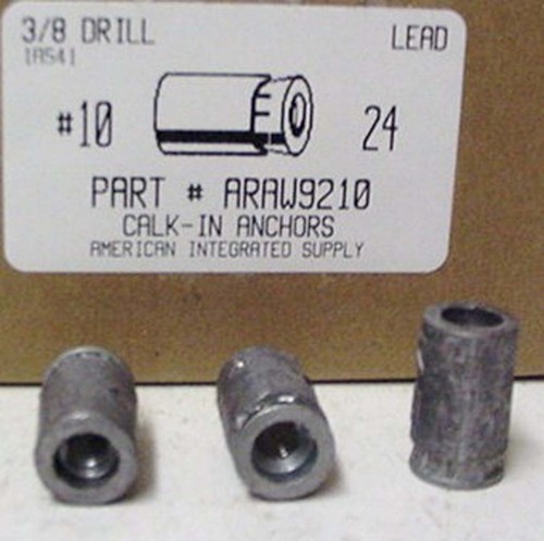 #10-24 MACHINE SCREW LEAD/ZINC ANCHOR USE 3/8" DRILL