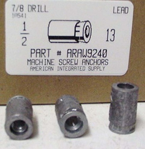 1/2-13 MACHINE SCREW LEAD/ZINC ANCHOR USE 7/8 DRILL