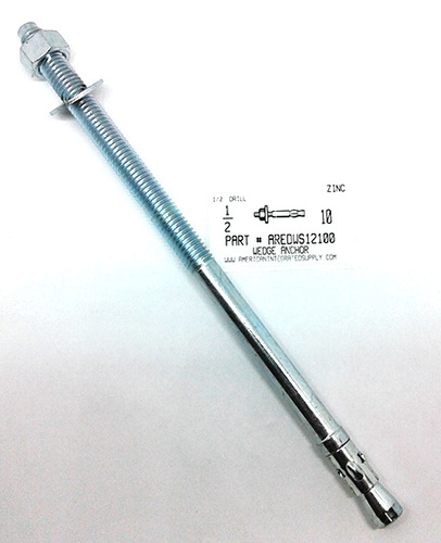 1/2X10 WEDGE ANCHOR STEEL ZINC PLATED USE 1/2 DRILL