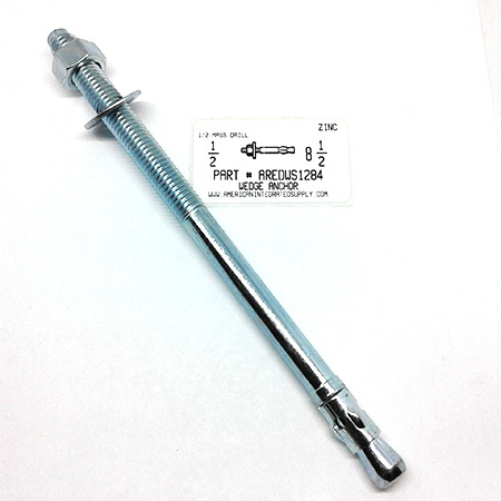 1/2X8-1/2 WEDGE ANCHOR STEEL ZINC PLATED USE 1/2 DRILL