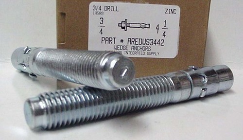 3/4X4-1/4 WEDGE ANCHOR STEEL ZINC PLATED USE 3/4 DRILL