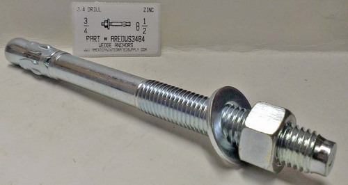 3/4X8-1/2 WEDGE ANCHOR STEEL ZINC PLATED USE 3/4 DRILL