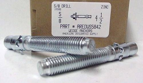 5/8X4-1/2 WEDGE ANCHOR STEEL ZINC USE 5/8 DRILL