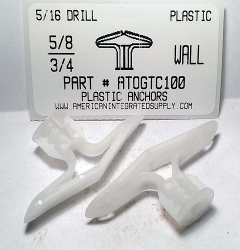 5/8 WALL PLASTIC TOGGLE 8-10 SCREW USE 5/16 DRILL