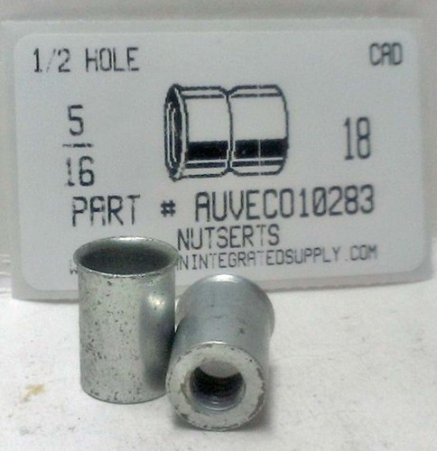 5/16-18 NUTSERT INSERT 1/2 HOLE STEEL TIN PLATED