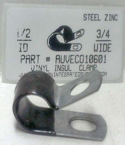 1/2" STEEL INSULATED CLAMP 3/4" WIDE BLACK VINYL COATED