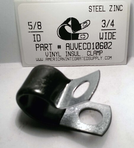 5/8" STEEL INSULATED CLAMP 3/4" WIDE BLACK VINYL COATED