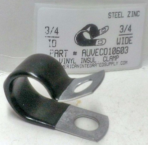 3/4" STEEL INSULATED CLAMP 3/4" WIDE BLACK VINYL COATED