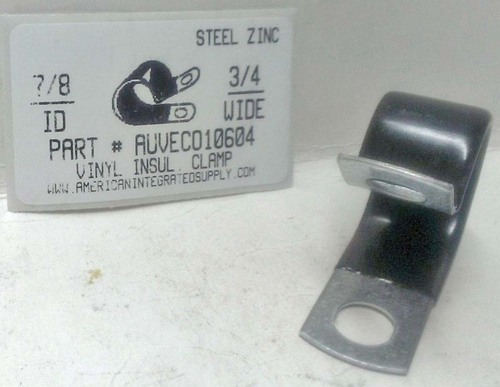 7/8" STEEL INSULATED CLAMP 3/4" WIDE BLACK VINYL COATED