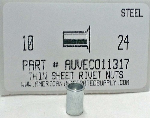 10-24 THIN SHEET NUTSERT INSERT GRIP RANGE .020-.130 STEEL 9/32" HOLE