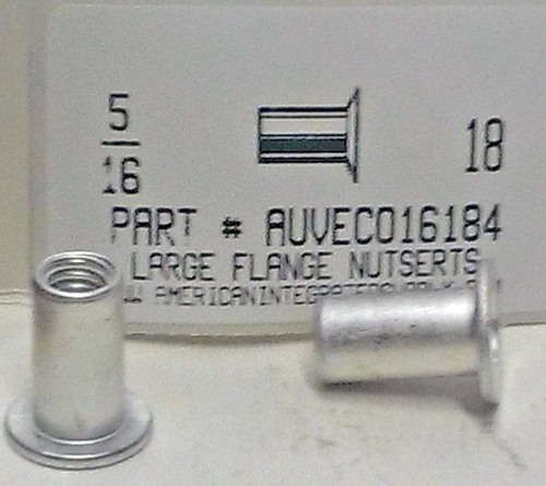 5/16-18 LARGE FLANGE NUTSERT ALUMINUM .030-.125" GRIP .413-.423" HOLE