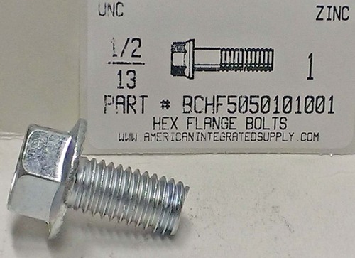 1/2-13X1 HEX SERRATED FLANGE BOLT GRADE 5 STEEL ZINC PLATED