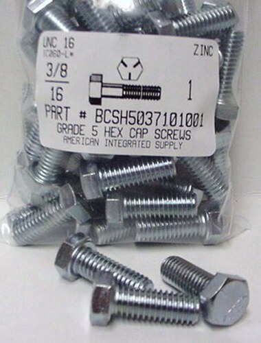 3/8-16X1 HEX HEAD CAP SCREW GRADE 5 STEEL ZINC PLATED