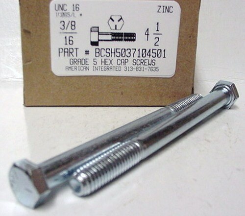 3/8-16X4-1/2 HEX HEAD CAP SCREW GRADE 5 STEEL ZINC PLATED