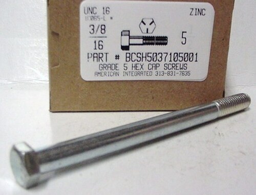 3/8-16X5 HEX HEAD CAP SCREW GRADE 5 STEEL ZINC PLATED