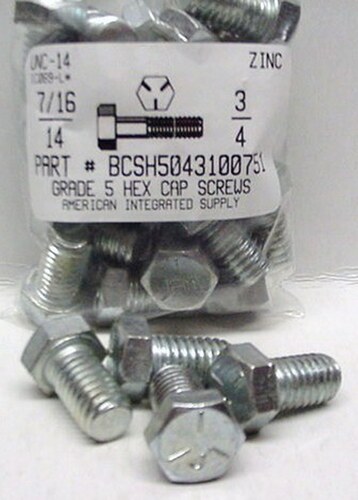 7/16-14X3/4 HEX HEAD CAP SCREW GRADE 5 STEEL ZINC PLATED