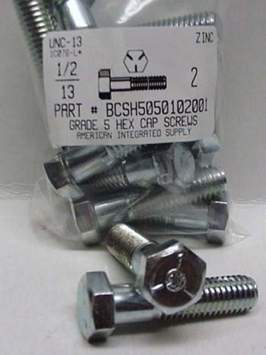 1/2-13X2 HEX HEAD CAP SCREW GRADE 5 STEEL ZINC PLATED