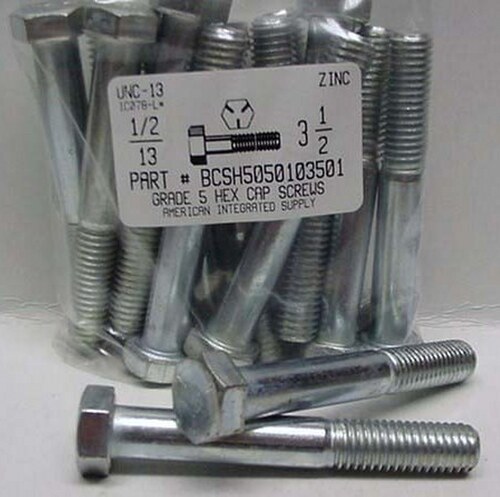 1/2-13X3-1/2 HEX HEAD CAP SCREW GRADE 5 STEEL ZINC PLATED