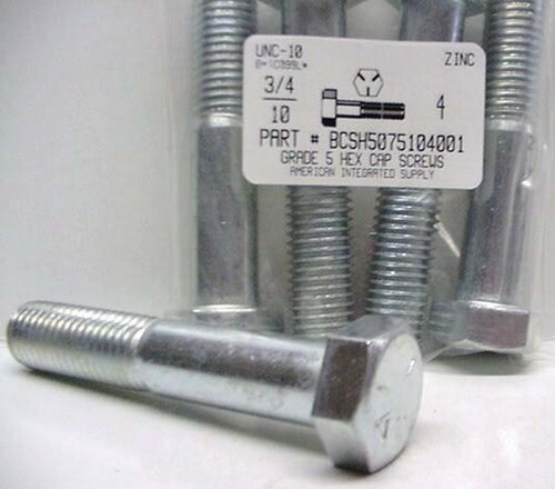 3/4-10X4 HEX HEAD CAP SCREW GRADE 5 STEEL ZINC PLATED