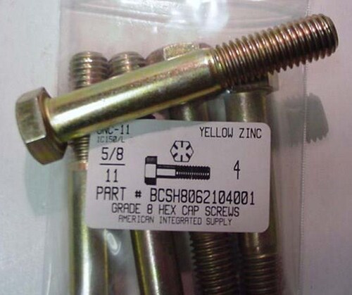 5/8-11X4 HEX HEAD CAP SCREW GRADE 8 STEEL YELLOW ZINC PLATED