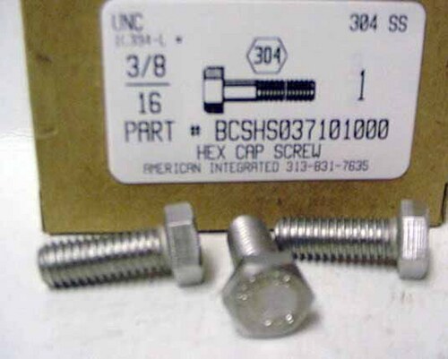 3/8-16X1 HEX HEAD CAP SCREW 304 STAINLESS STEEL