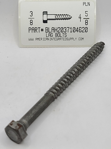 3/8X4-5/8 HEX HEAD LAG BOLT GRADE 2 STEEL PLAIN (DISCONTINUED)