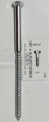 3/8X7 HEX HEAD LAG BOLT STEEL ZINC PLATED