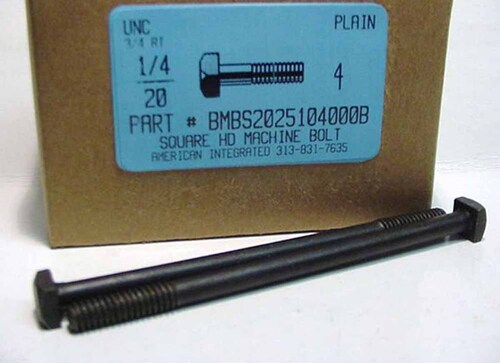 1/4-20X4 SQUARE HEAD MACHINE BOLT STEEL PLAIN (DISCONTINUED)