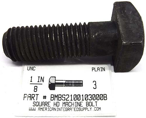 1-8X3 SQUARE HEAD MACHINE BOLT STEEL PLAIN