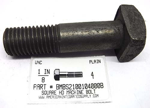 1-8X4 SQUARE HEAD MACHINE BOLT STEEL PLAIN