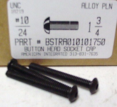 #10-24X1-3/4 BUTTON HEAD SOCKET CAP SCREW ALLOY STEEL BLACK