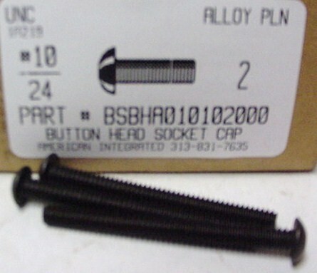 #10-24X2 BUTTON HEAD SOCKET CAP SCREW ALLOY STEEL BLACK