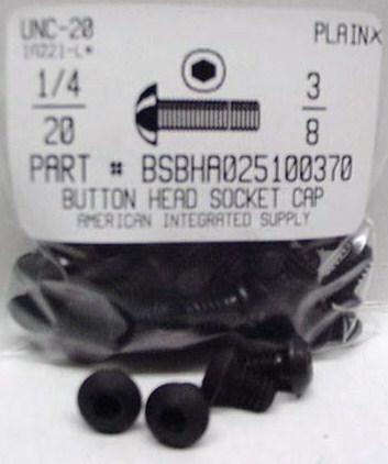 1/4-20X3/8 BUTTON HEAD SOCKET CAP SCREW ALLOY STEEL BLACK