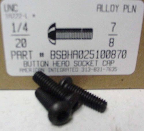 1/4-20X7/8 BUTTON HEAD SOCKET CAP SCREW ALLOY STEEL BLACK