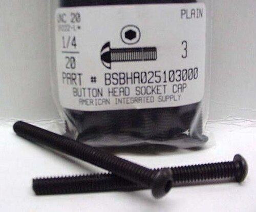 1/4-20X3 BUTTON HEAD SOCKET CAP SCREW ALLOY STEEL BLACK